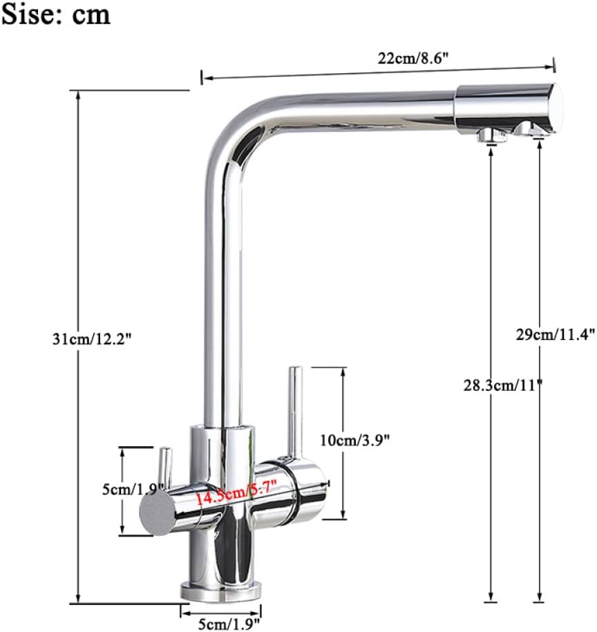 Dual-Lever Rotating Luxury Kitchen Tap with Built-in Filter