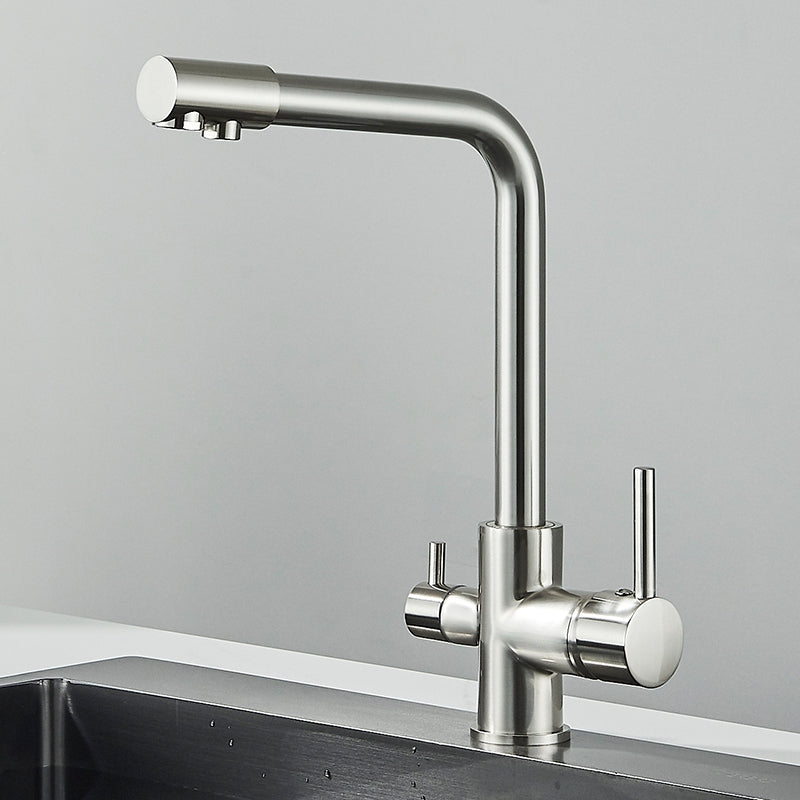 Dual-Lever Rotating Luxury Kitchen Tap with Built-in Filter