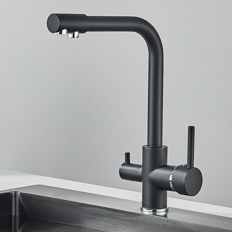 Dual-Lever Rotating Luxury Kitchen Tap with Built-in Filter