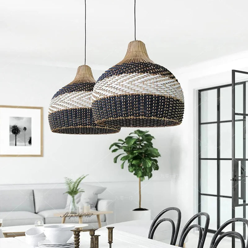 luminária pendente rustica, luminaria pendente, pendente, Luminária Pendente Rattan, luminaria de bambu,