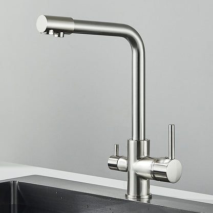 Dual-Lever Rotating Luxury Kitchen Tap with Built-in Filter