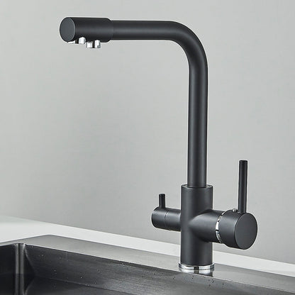 Dual-Lever Rotating Luxury Kitchen Tap with Built-in Filter